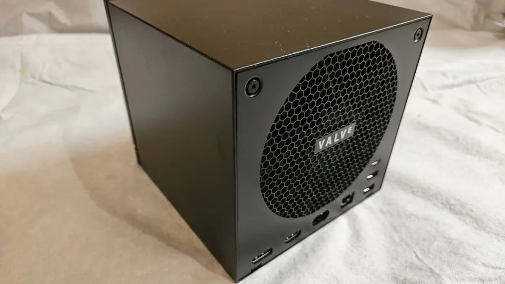 Valve's Steam Machine, the second-generation model released in 2026. The article reports its announcement in November 2025.